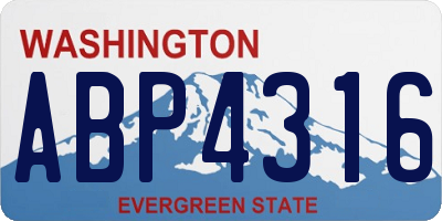 WA license plate ABP4316