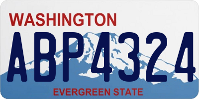 WA license plate ABP4324