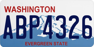 WA license plate ABP4326