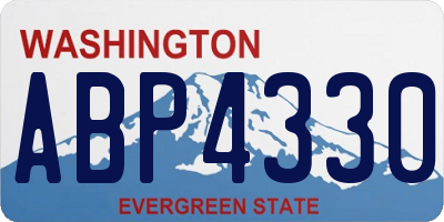 WA license plate ABP4330