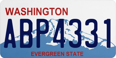 WA license plate ABP4331