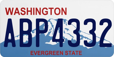 WA license plate ABP4332