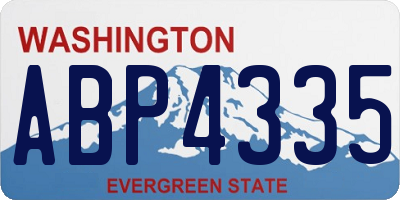 WA license plate ABP4335
