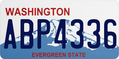WA license plate ABP4336