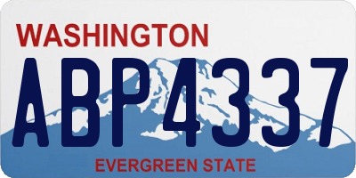 WA license plate ABP4337