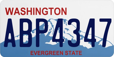 WA license plate ABP4347