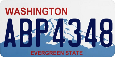 WA license plate ABP4348