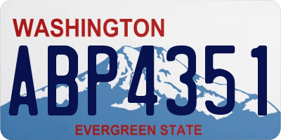 WA license plate ABP4351
