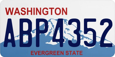 WA license plate ABP4352