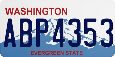 WA license plate ABP4353