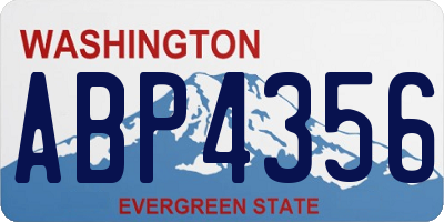 WA license plate ABP4356