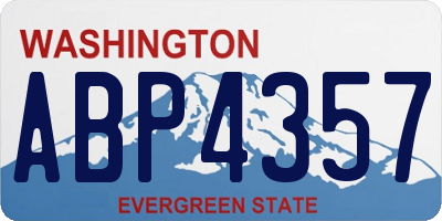 WA license plate ABP4357