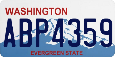 WA license plate ABP4359