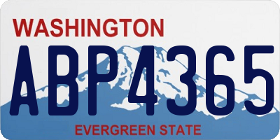 WA license plate ABP4365