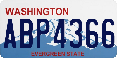 WA license plate ABP4366