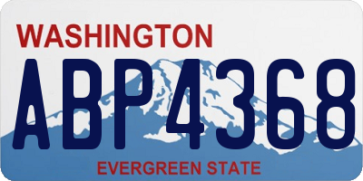 WA license plate ABP4368
