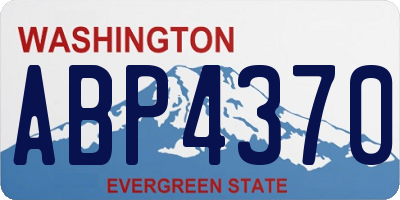 WA license plate ABP4370