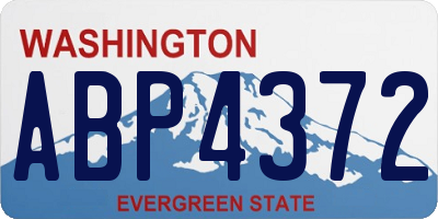 WA license plate ABP4372