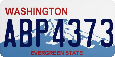 WA license plate ABP4373