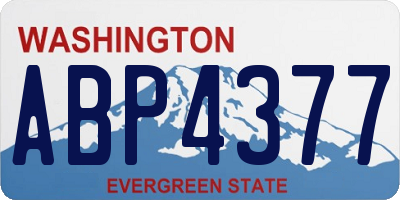WA license plate ABP4377