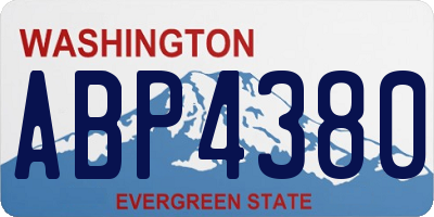 WA license plate ABP4380