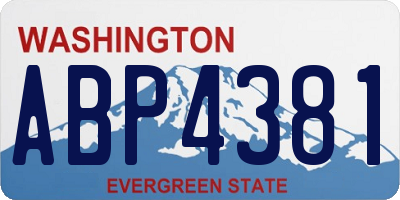 WA license plate ABP4381