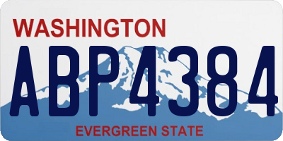 WA license plate ABP4384