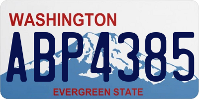 WA license plate ABP4385