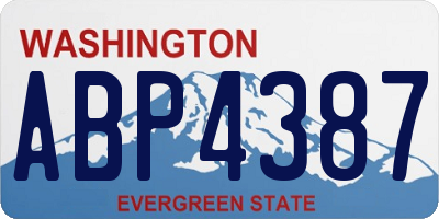 WA license plate ABP4387