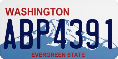 WA license plate ABP4391