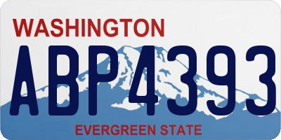 WA license plate ABP4393
