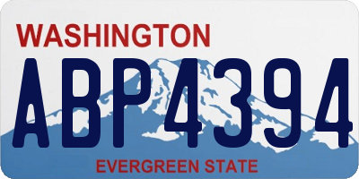 WA license plate ABP4394