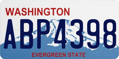 WA license plate ABP4398