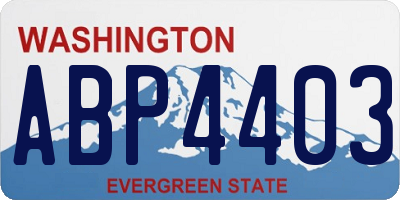 WA license plate ABP4403