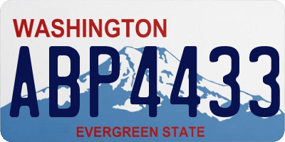 WA license plate ABP4433