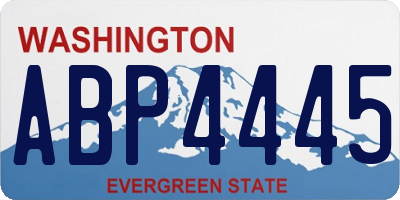 WA license plate ABP4445