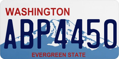 WA license plate ABP4450