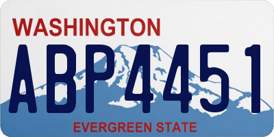 WA license plate ABP4451
