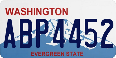 WA license plate ABP4452