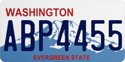 WA license plate ABP4455