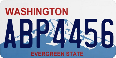 WA license plate ABP4456