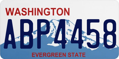 WA license plate ABP4458