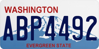 WA license plate ABP4492