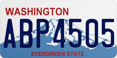 WA license plate ABP4505