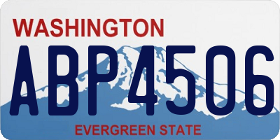 WA license plate ABP4506