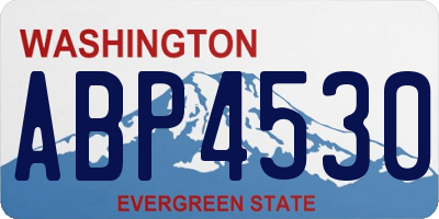 WA license plate ABP4530