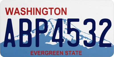 WA license plate ABP4532