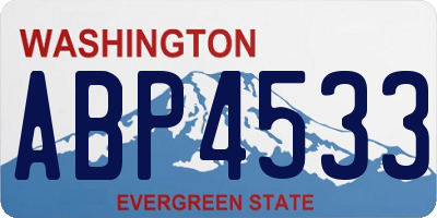 WA license plate ABP4533