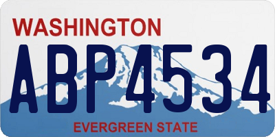 WA license plate ABP4534
