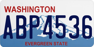 WA license plate ABP4536
